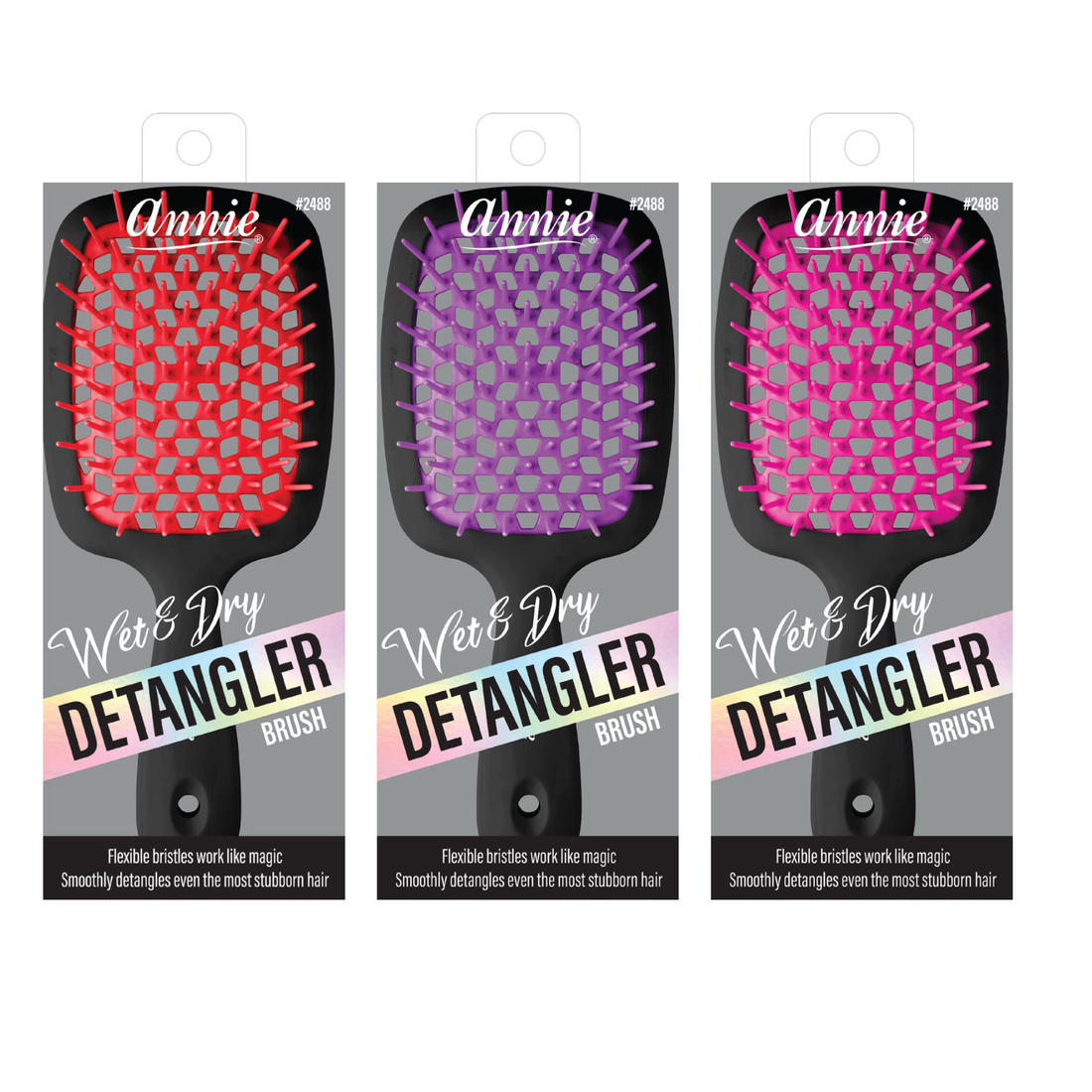 Annie Wet & Dry Detangling Hair Brush Black